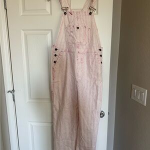 Striped Pink Overalls for Women